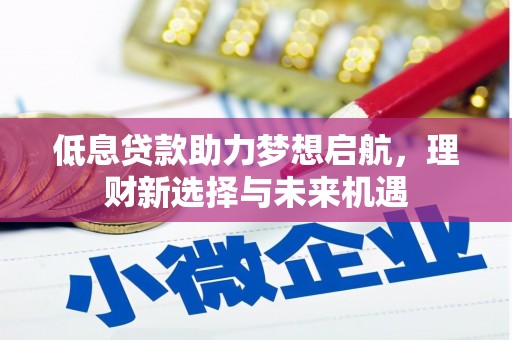 顺义低息贷款助力梦想启航，理财新选择与未来机遇