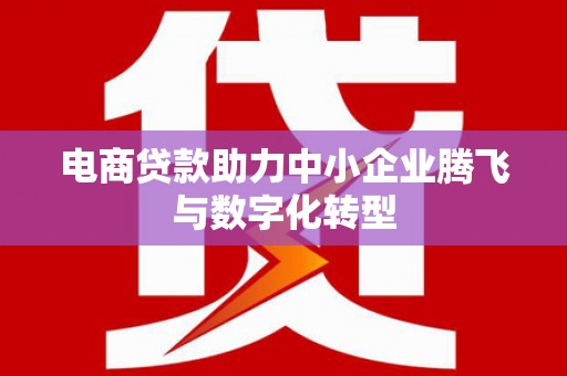 顺义电商贷款助力中小企业腾飞与数字化转型